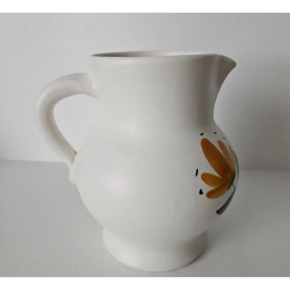 VTG MCM Pottery Pitcher Vase Poteries du Marais France Cottage French Provincial